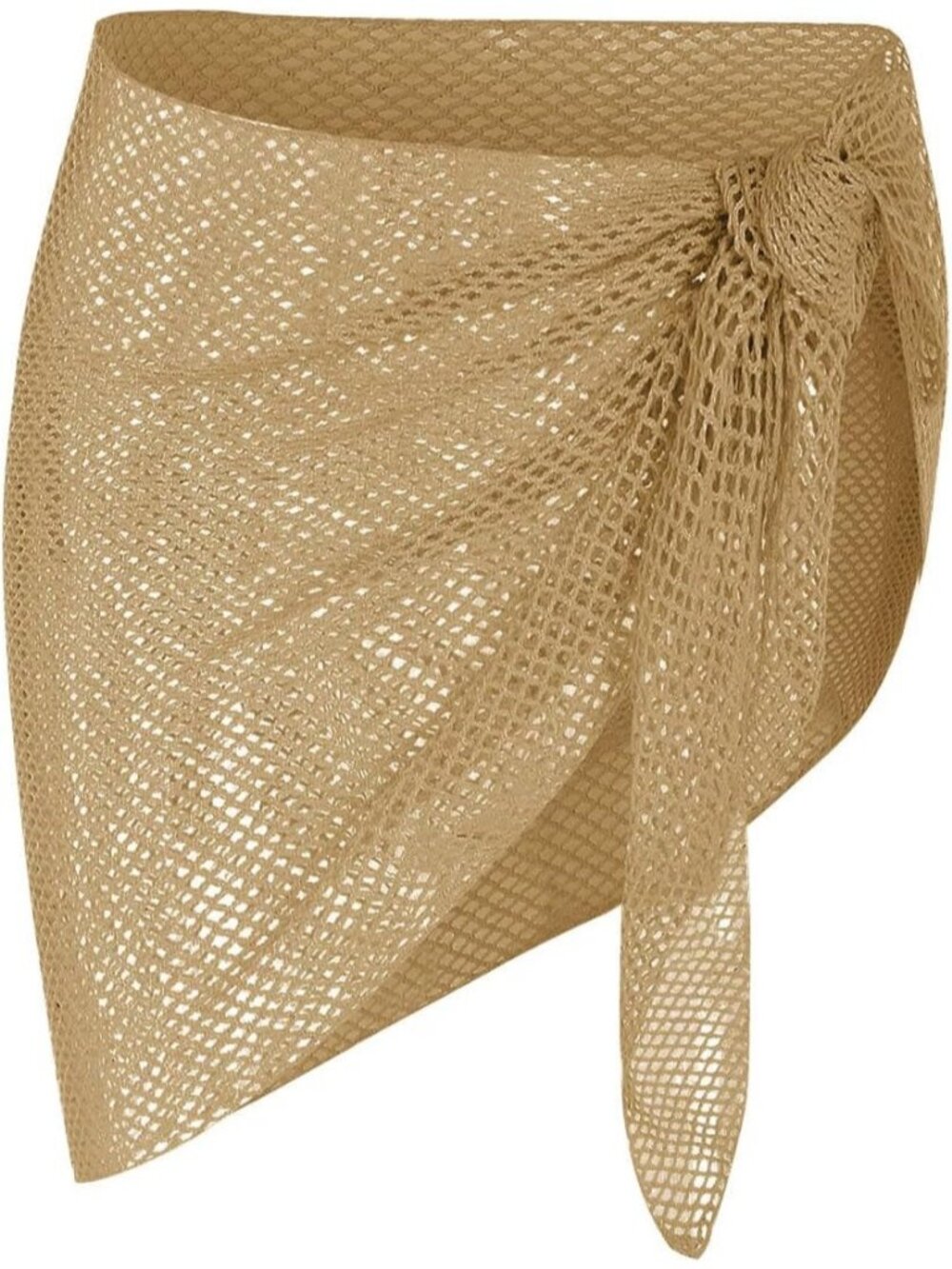 Womens Coffee Polyester Coverup Bathing Suit Coverup Sarong Coverup Tie Side